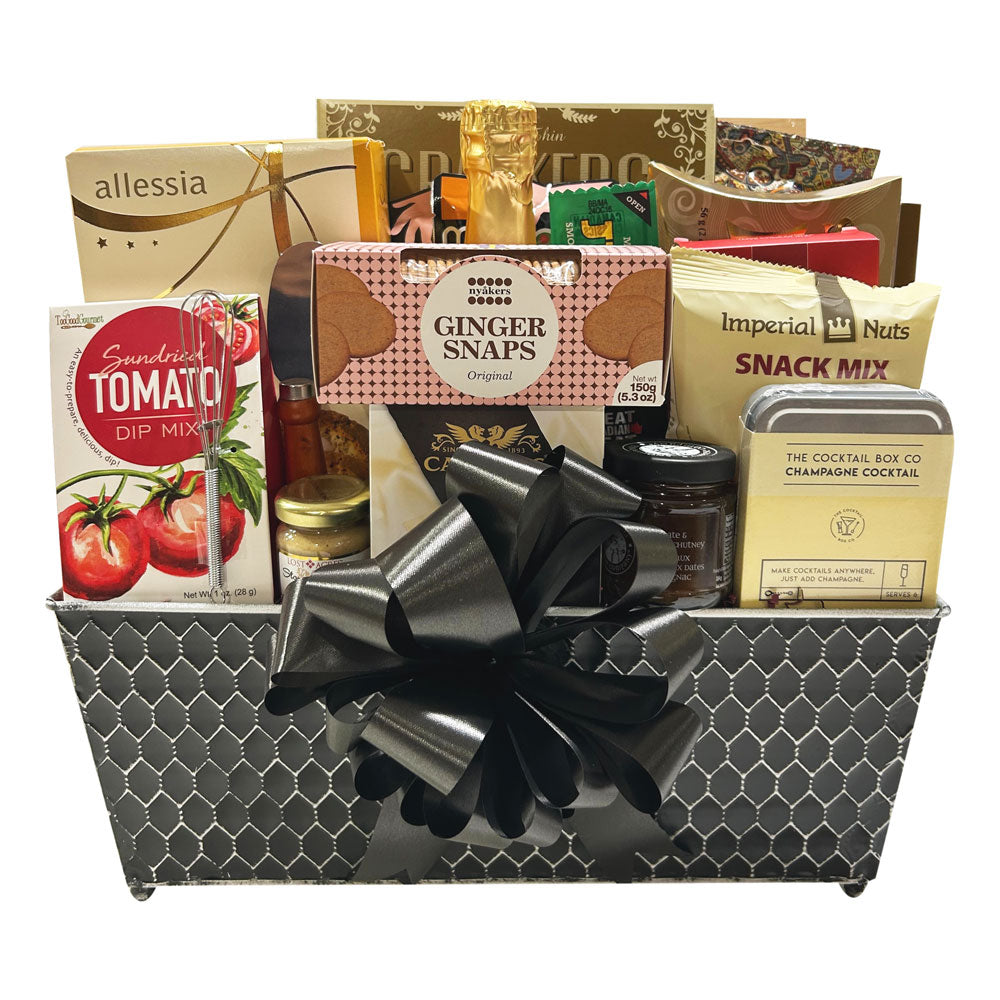 Champagne charcuterie gift basket 