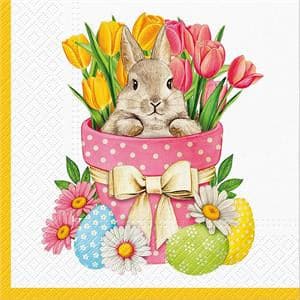 Luncheon Floral Bunny Napkins