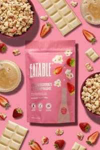 Strawberries and Champagne White Chocolate Kettle Corn