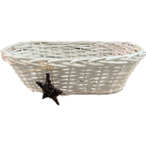 Oval white willow basket with Vine Star