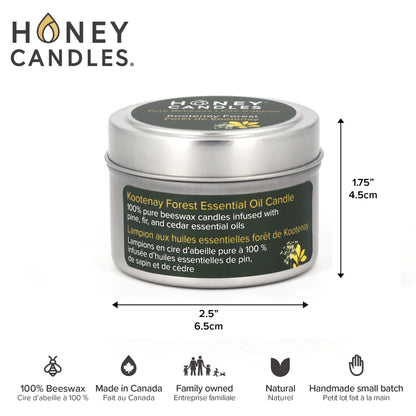 Kootenay Forest Beeswax Candle Tin