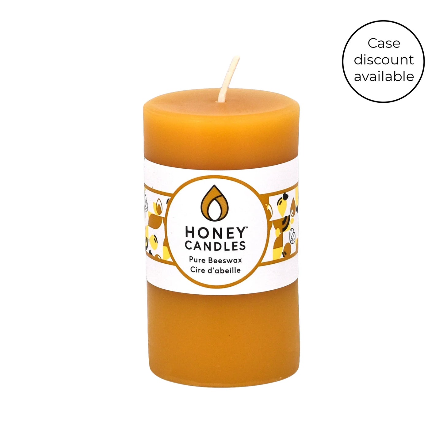 Small Round Natural Beeswax Pillar Candles