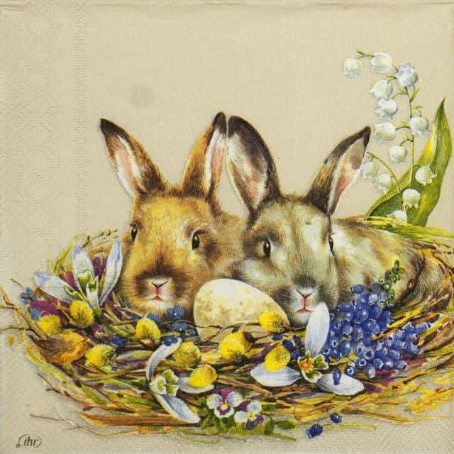 Cuddly Bunnies Napkins Treasures of my HeART