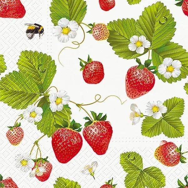 Luncheon Strawberries With Bees Napkins - Treasures of my HeART