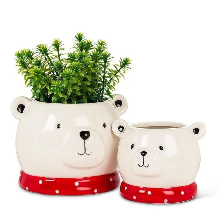 Large Polar Bear Head Planter Treasures of my HeART