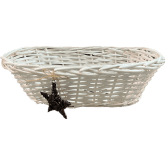 Oval white willow basket with Vine Star