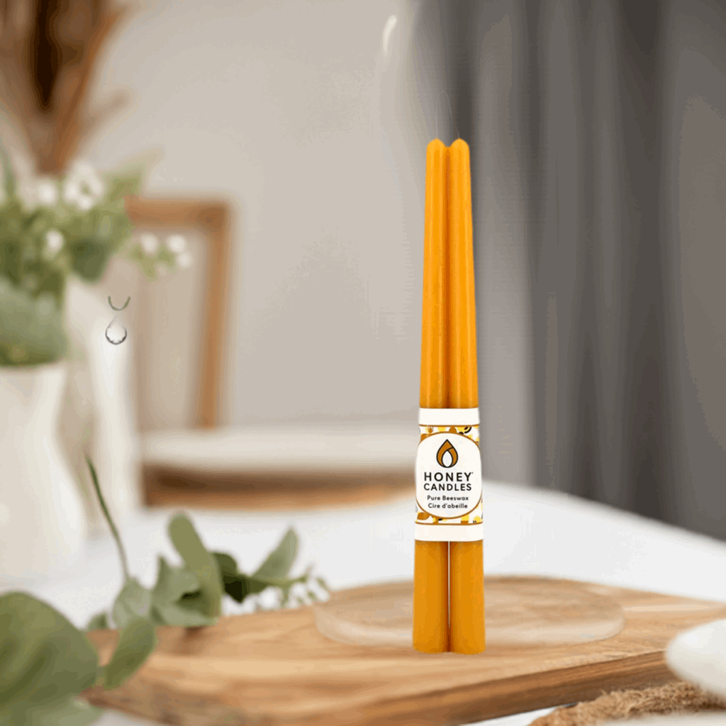 12 Inch Natural Beeswax Taper Candle Set of 2 Treasures of my HeART