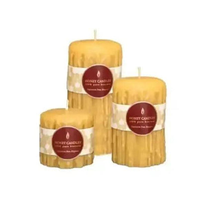 Heritage Drip Natural Beeswax Pillar Candles - Large Treasures of my HeART