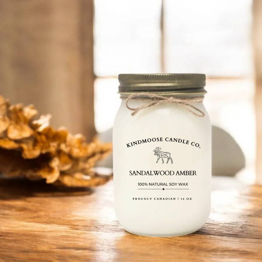 Sandalwood Amber Soy Candle - Treasures of my HeART