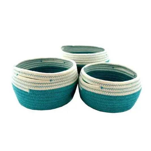 Turquoise Storage Basket Set Of 3 - Treasures of my HeART