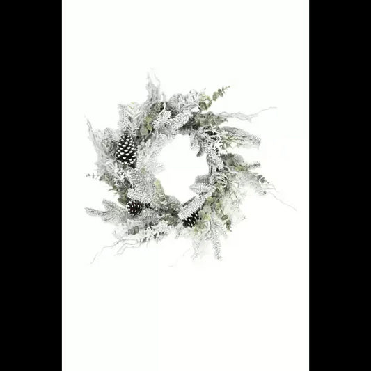 White Frosted Fir Evergreen Wreath - Treasures of my HeART