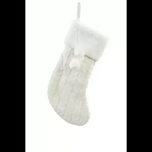 White Hanging Fisherman Knit Stocking - Treasures of my HeART