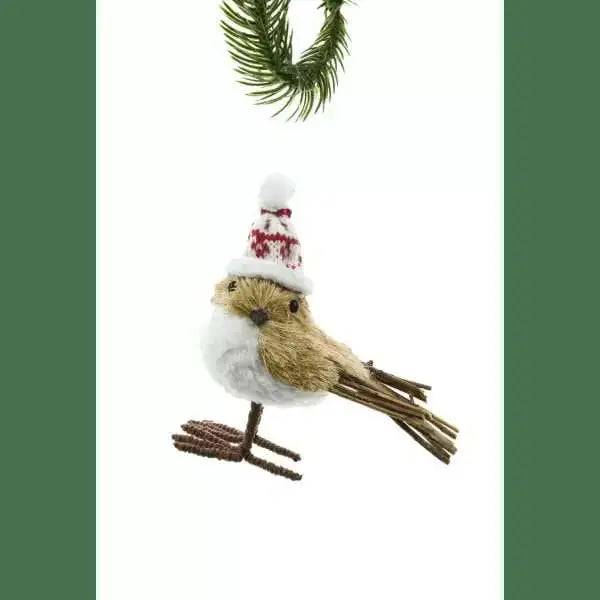 Hat On Brown Bird Tree Ornament - Treasures of my HeART