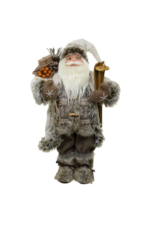 IVORY STANDING FURRY SANTA CLAUS - Treasures of my HeART