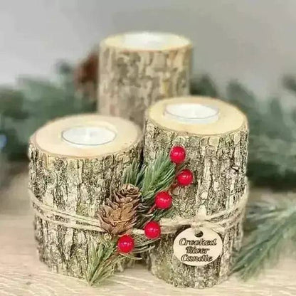 Black Walnut Tea Light Trio With Fraser Fir Scented Candles - Treasures of my HeART