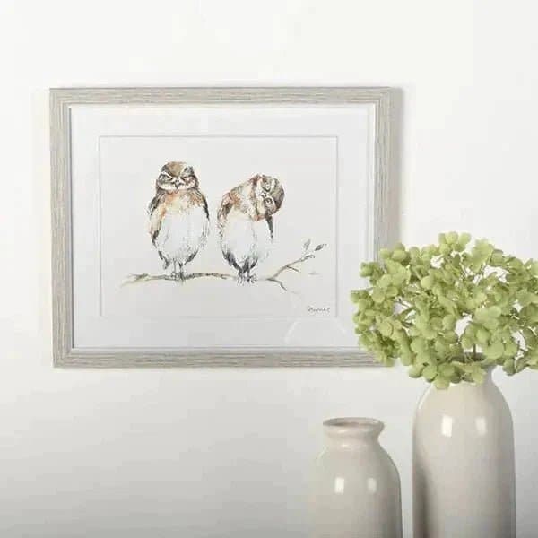 Framed Relaxing Owls Print - Treasures of my HeART