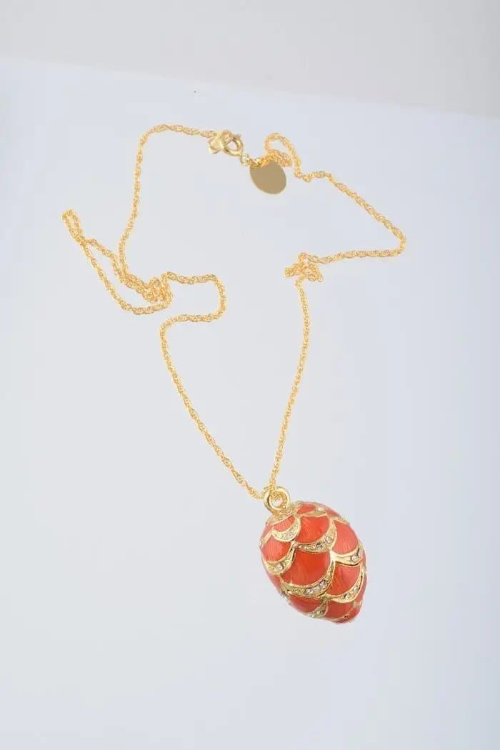 Gold & Red Egg Pendant Necklace | Treasures of my HeART