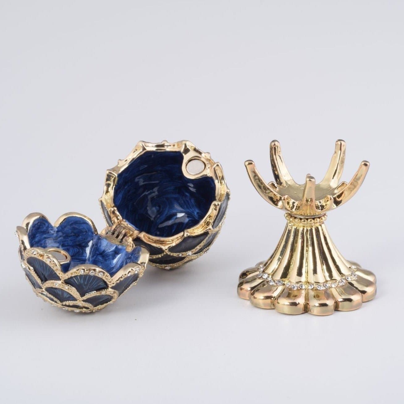 Golden Blue pineapple Shape Faberge Egg - Treasures of my HeART