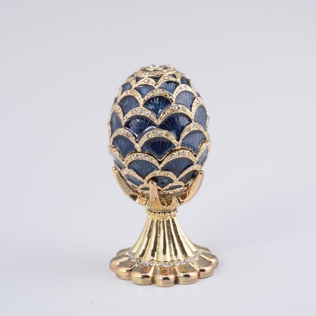 Golden Blue pineapple Shape Faberge Egg - Treasures of my HeART