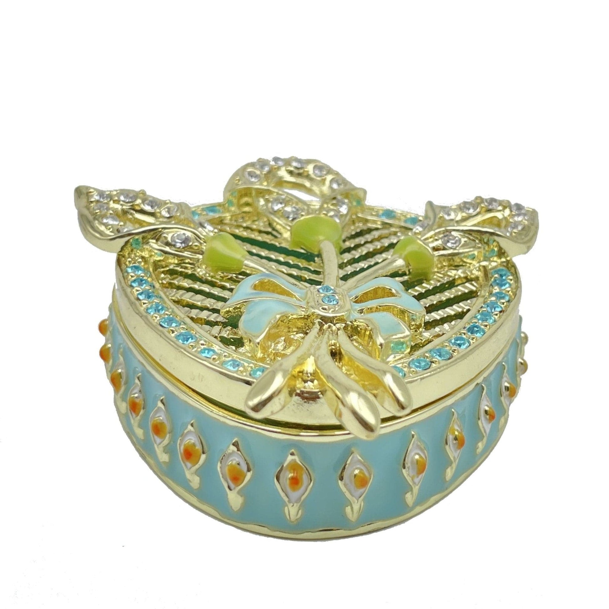 Green turquoise Beautiful Decorated Trinket Box | Treasures of my HeART