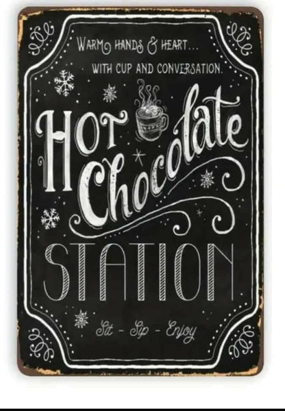 Hot Chocolate Tin Sign - Treasures of my HeART