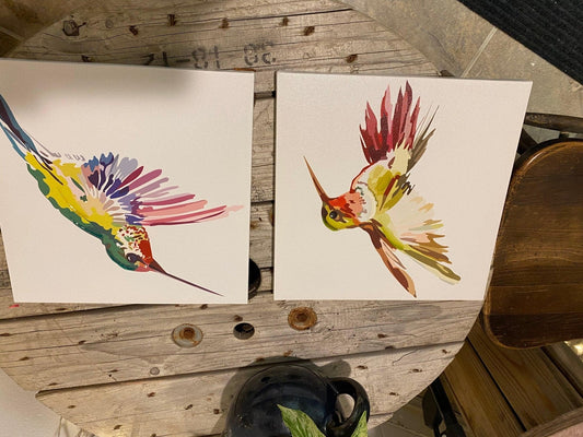 Hummingbirds Canvas Print Set Of 2 | Treasures of my HeART