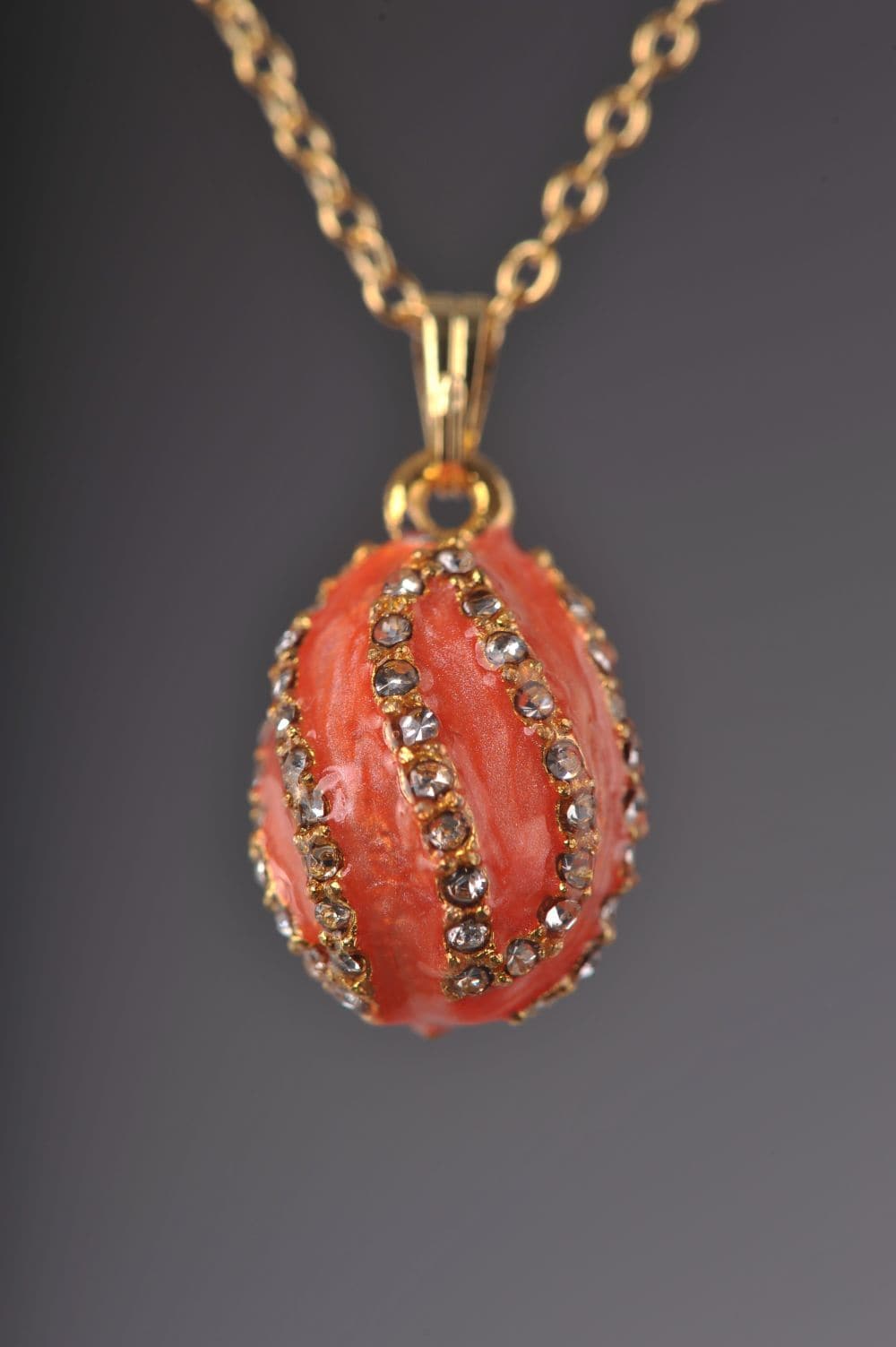 Salmon Spiral Egg Pendant Necklace - Treasures of my HeART