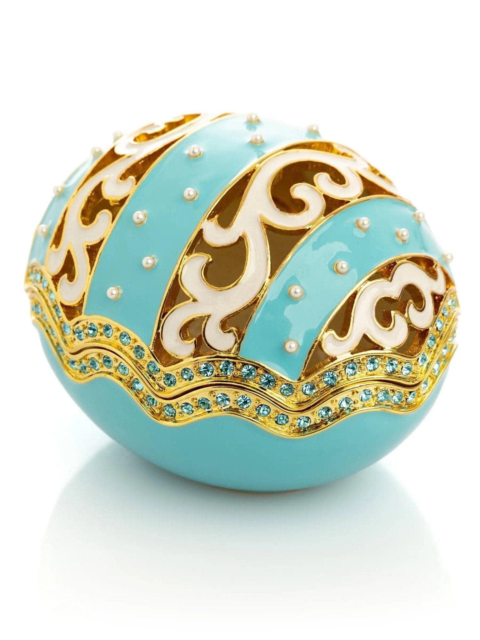 Turquoise Egg with pearls - Treasures of my HeART