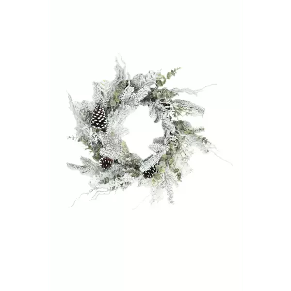 White Frosted Fir Evergreen Wreath - Treasures of my HeART
