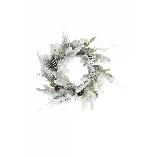 White Frosted Fir Evergreen Wreath | Treasures of my HeART