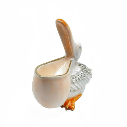 White pelican trinket box - Treasures of my HeART